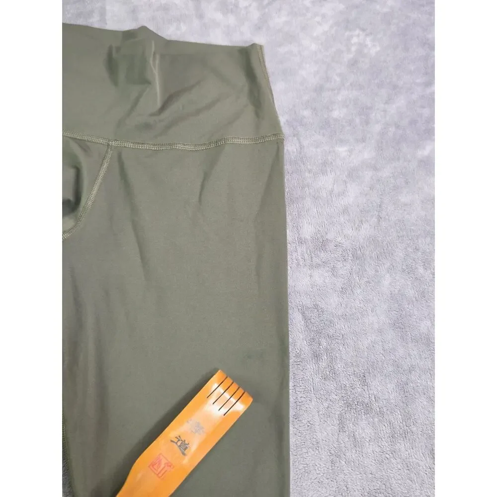 Nike DRI-FIT Yoga Leggings Womens Size M Green High-Waisted 7/8 Gym Workout C38
